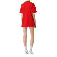 BRIGHT RED T-shirt oversize en coton à imprimé daim