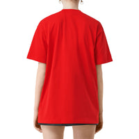 BRIGHT RED T-shirt oversize en coton à imprimé daim