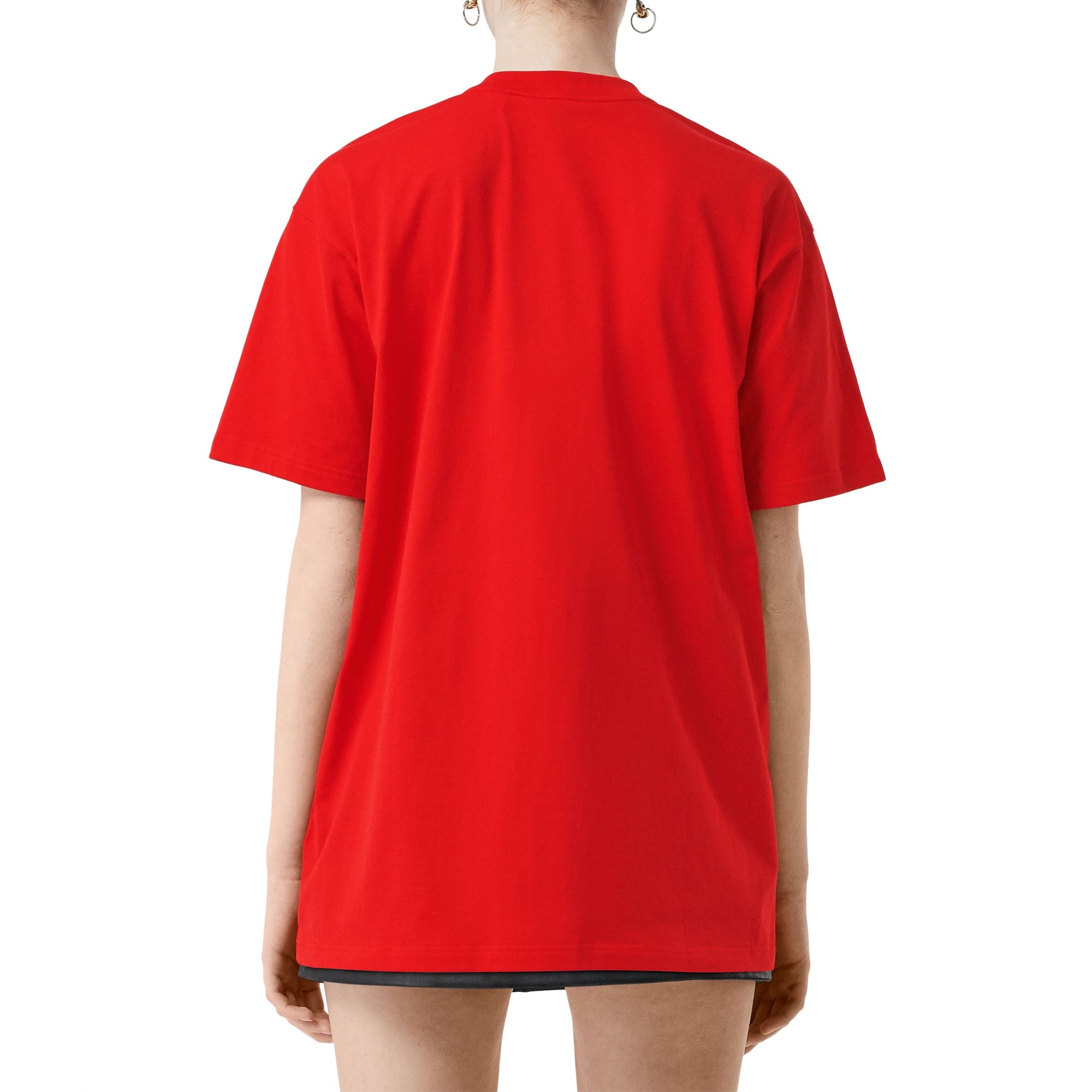 BRIGHT RED T-shirt oversize en coton à imprimé daim