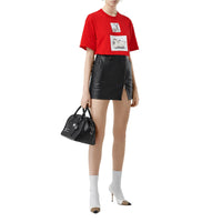 BRIGHT RED T-shirt oversize en coton à imprimé daim