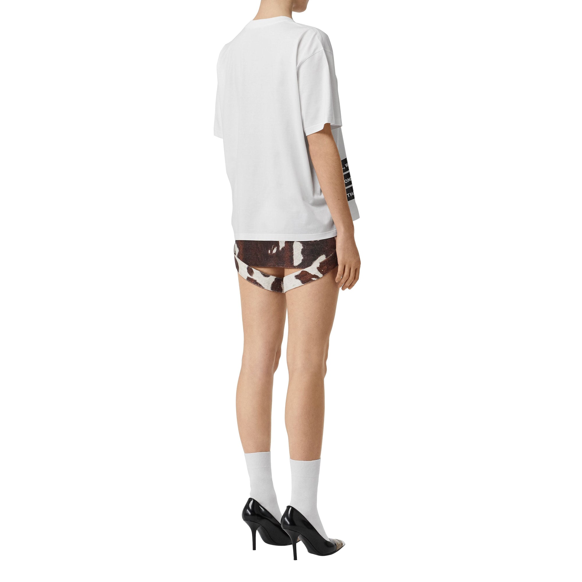WHITE T-shirt oversize en coton à imprimé montage
