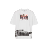 WHITE T-shirt oversize en coton à imprimé montage