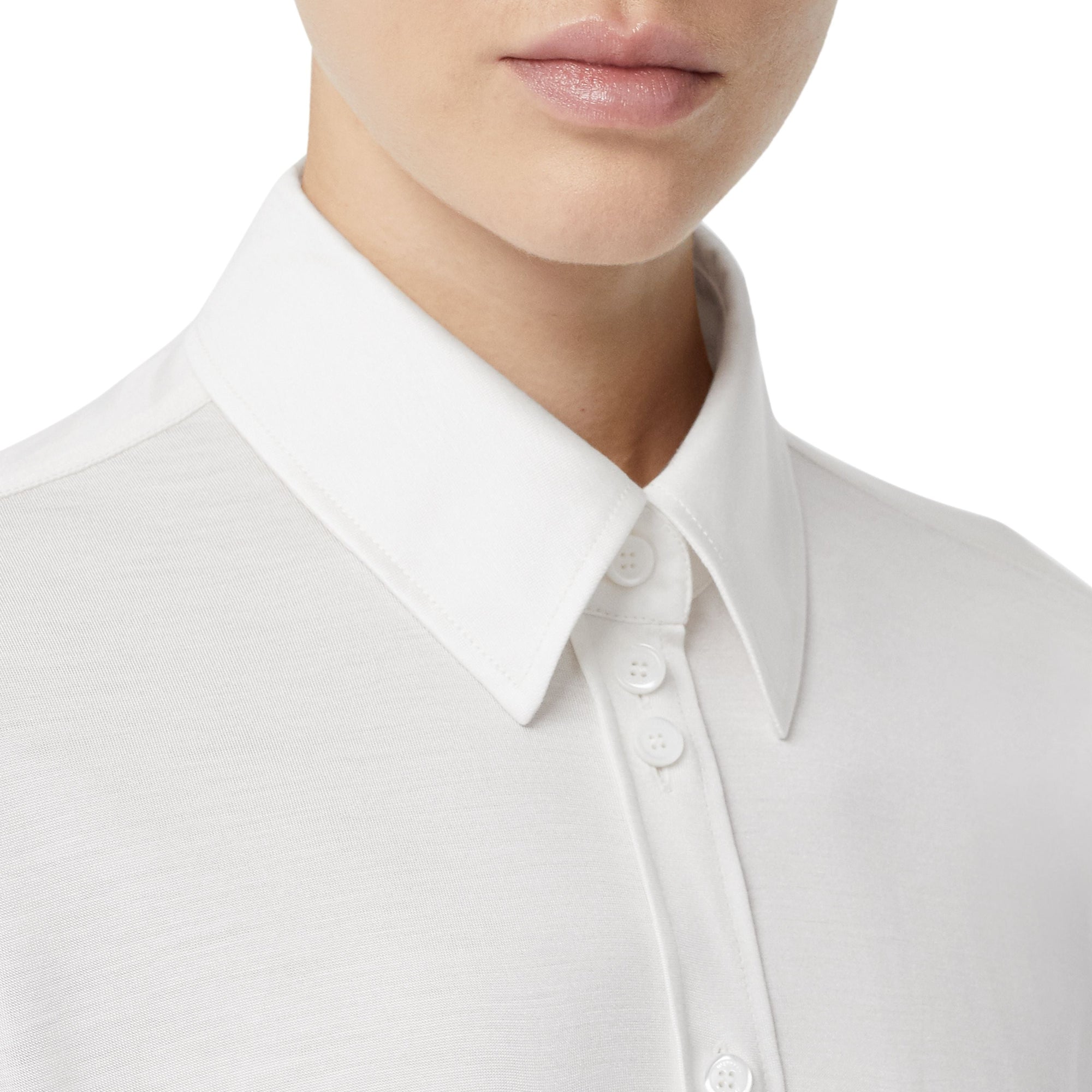 Chemise oversize en jersey de soie - Blanc Naturel