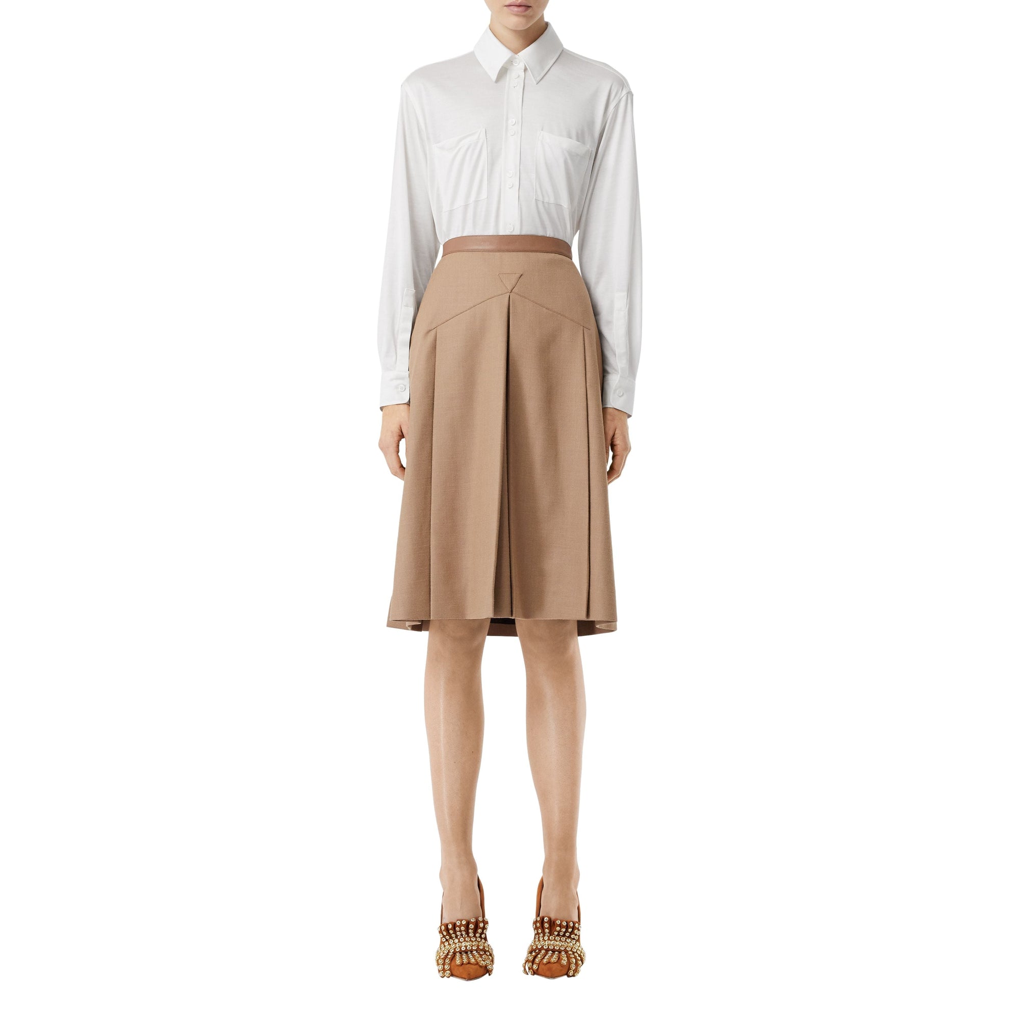 Chemise oversize en jersey de soie - Blanc naturel