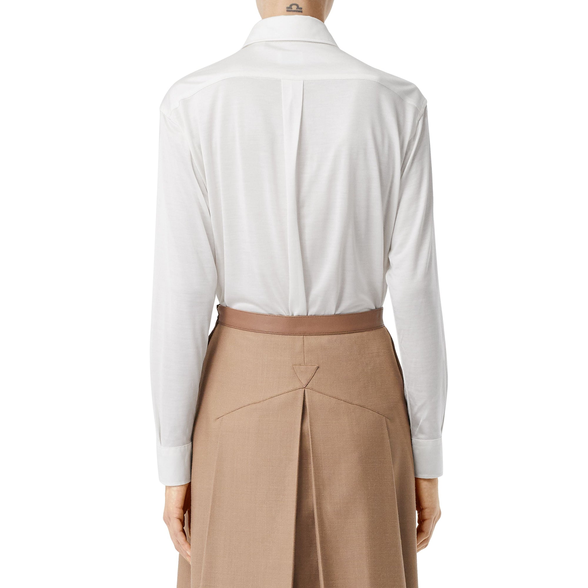 Chemise oversize en jersey de soie - Blanc Naturel