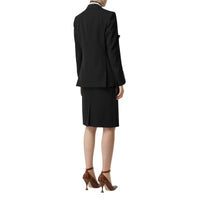 Veste tailleur en laine avec panneau à logo - Noir