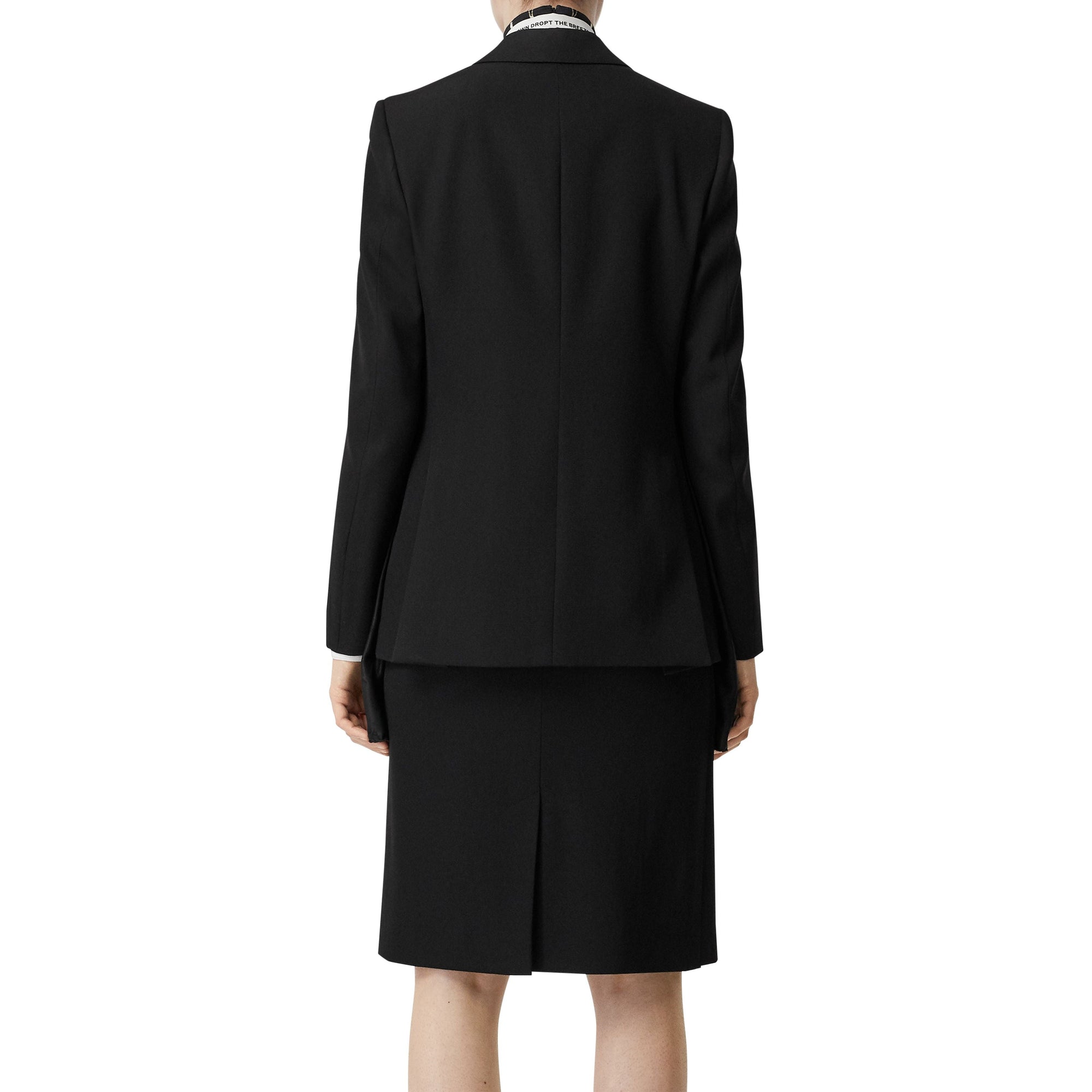Veste tailleur en laine avec panneau à logo - Noir