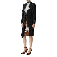 Veste tailleur en laine avec panneau à logo - Noir