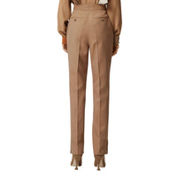 Pantalon tailleur droit en laine mélangée - Camel