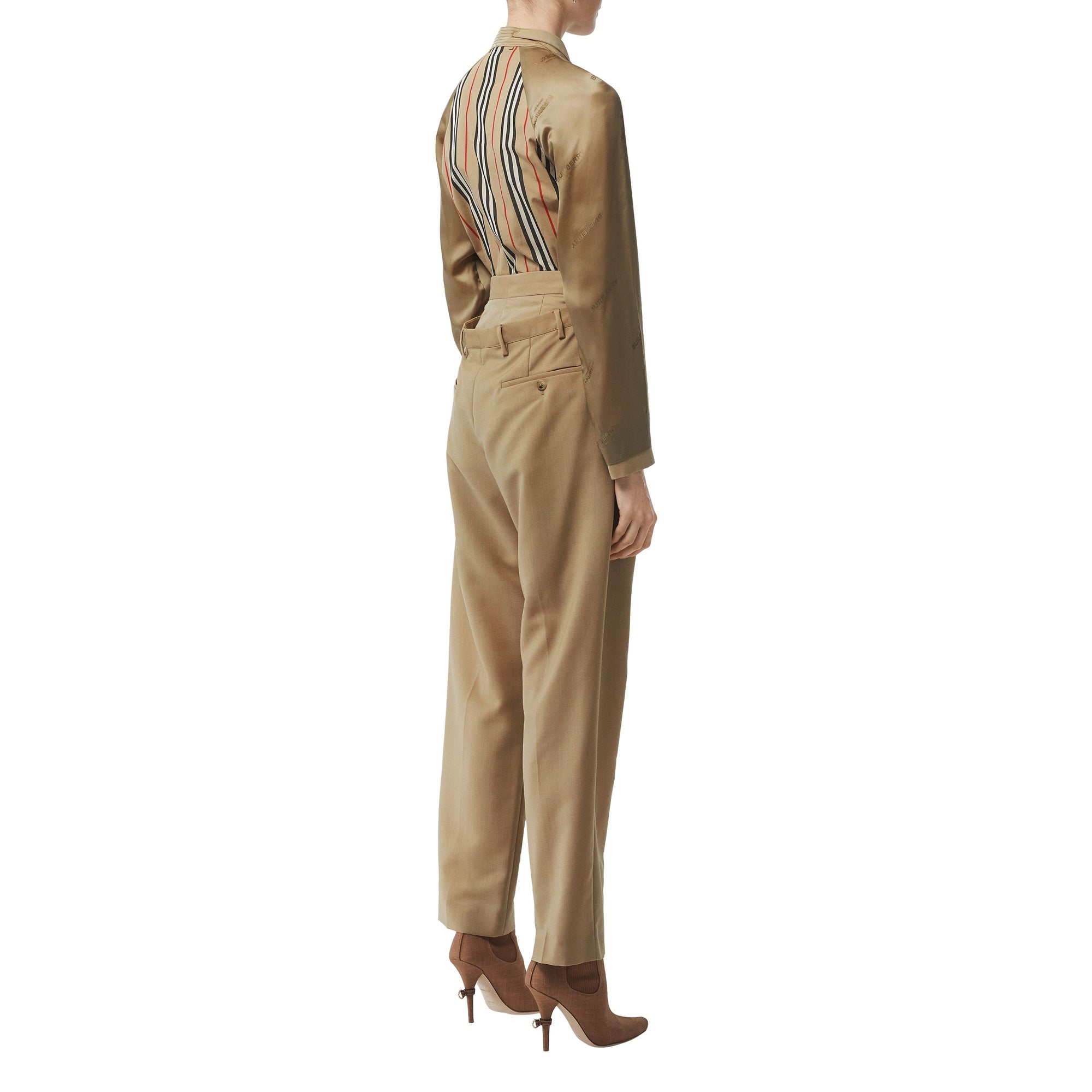 Pantalon à double ceinture en mohair et laine - Miel