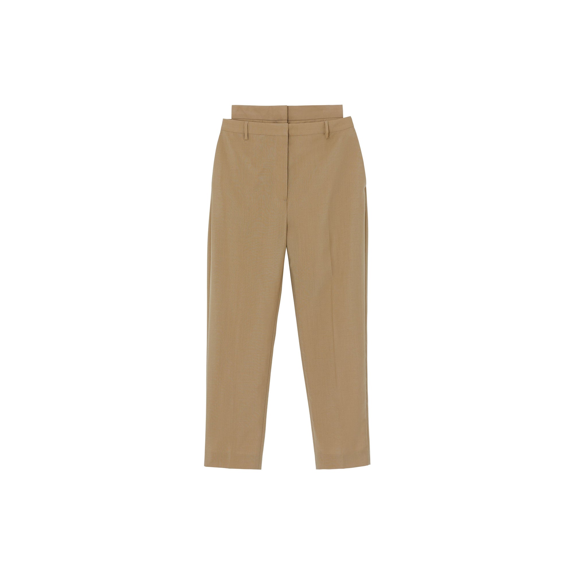 Pantalon à double ceinture en mohair et laine - Miel