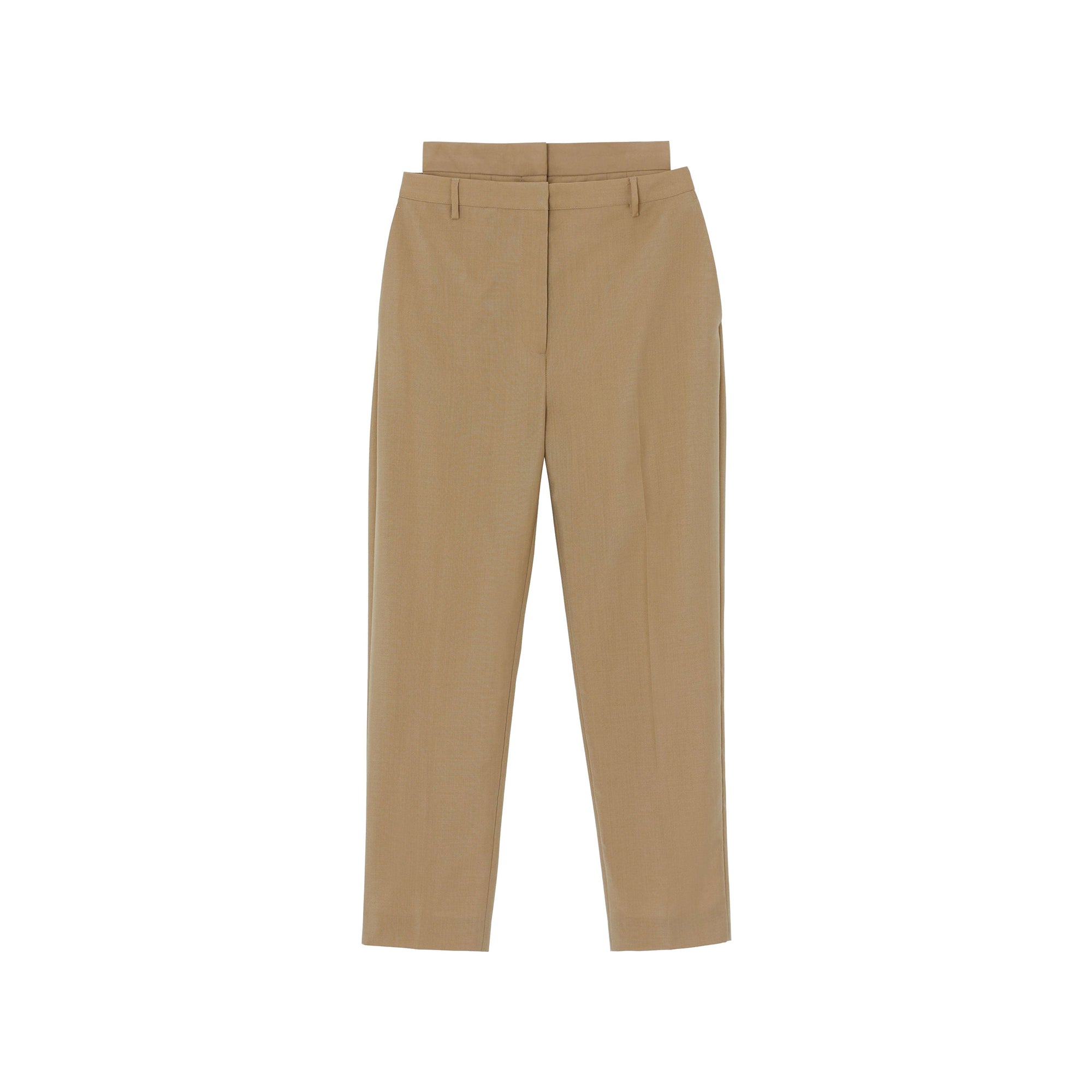 Pantalon à double ceinture en mohair et laine - Miel