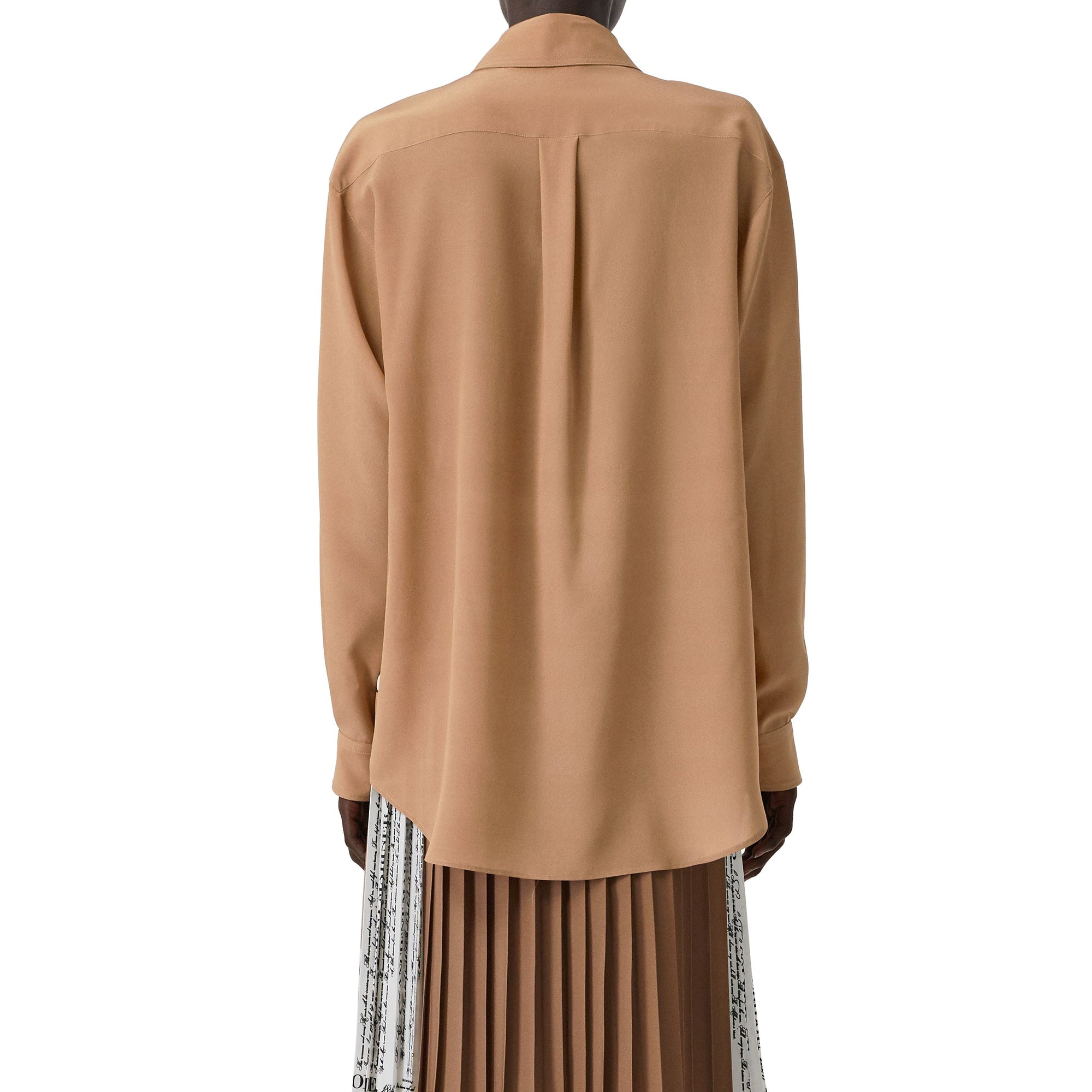 Chemise oversize en soie à imprimé marin - Bronze