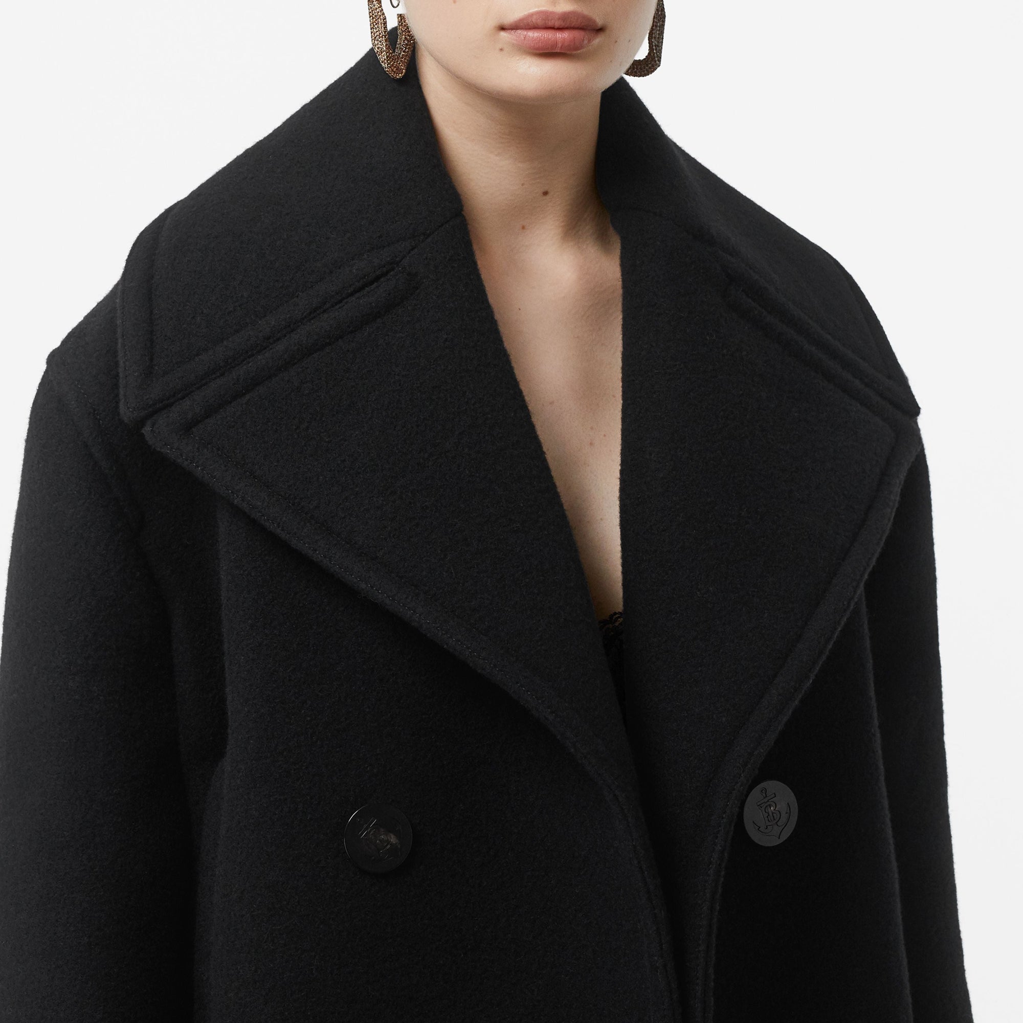 Caban oversize en laine - Noir