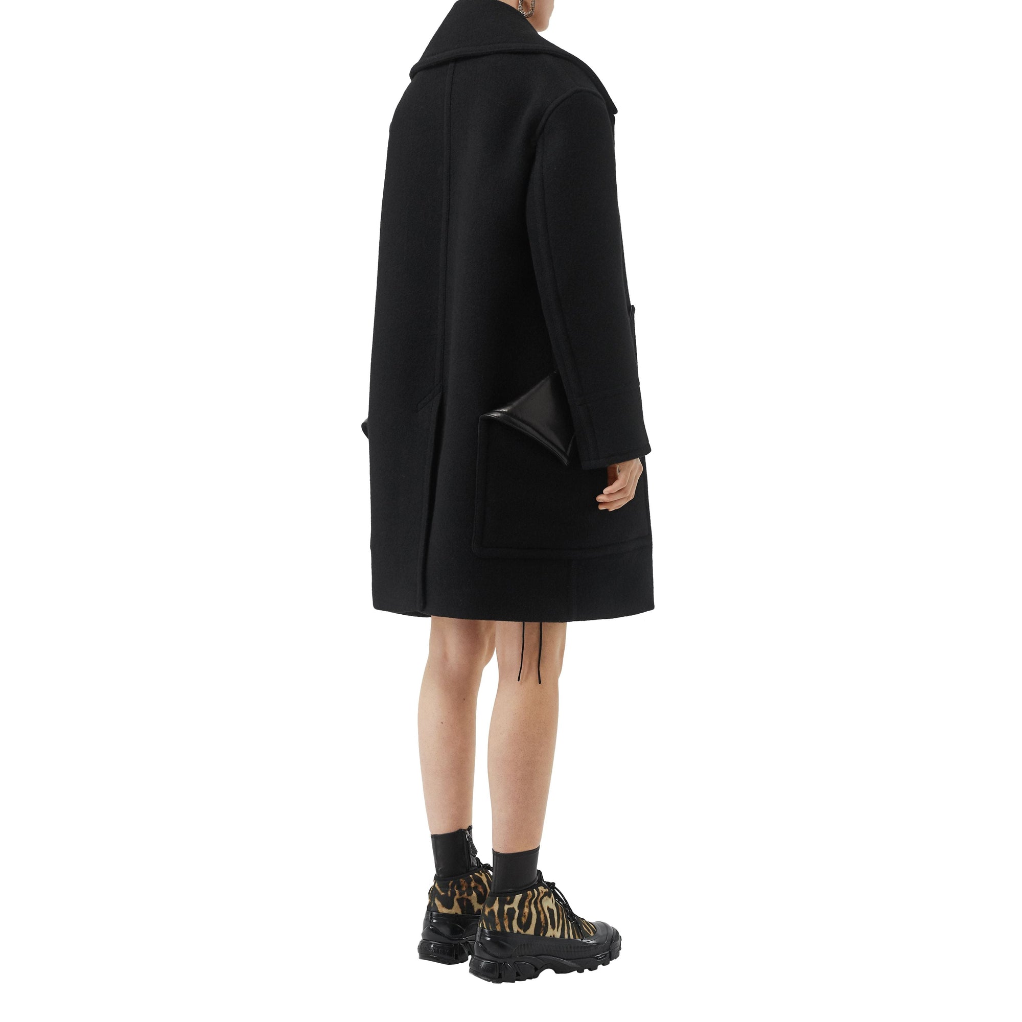 Caban oversize en laine - Noir