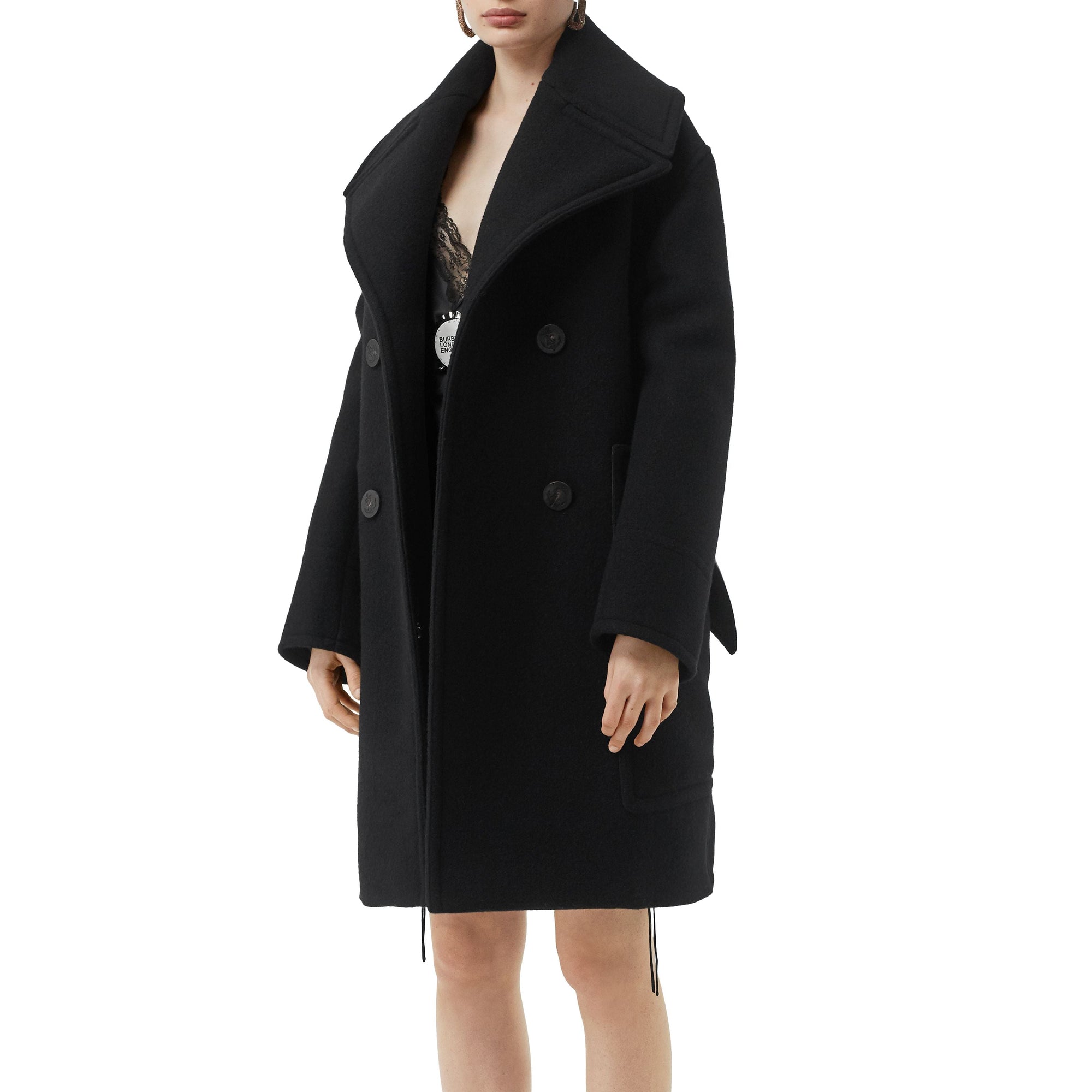 Caban oversize en laine - Noir