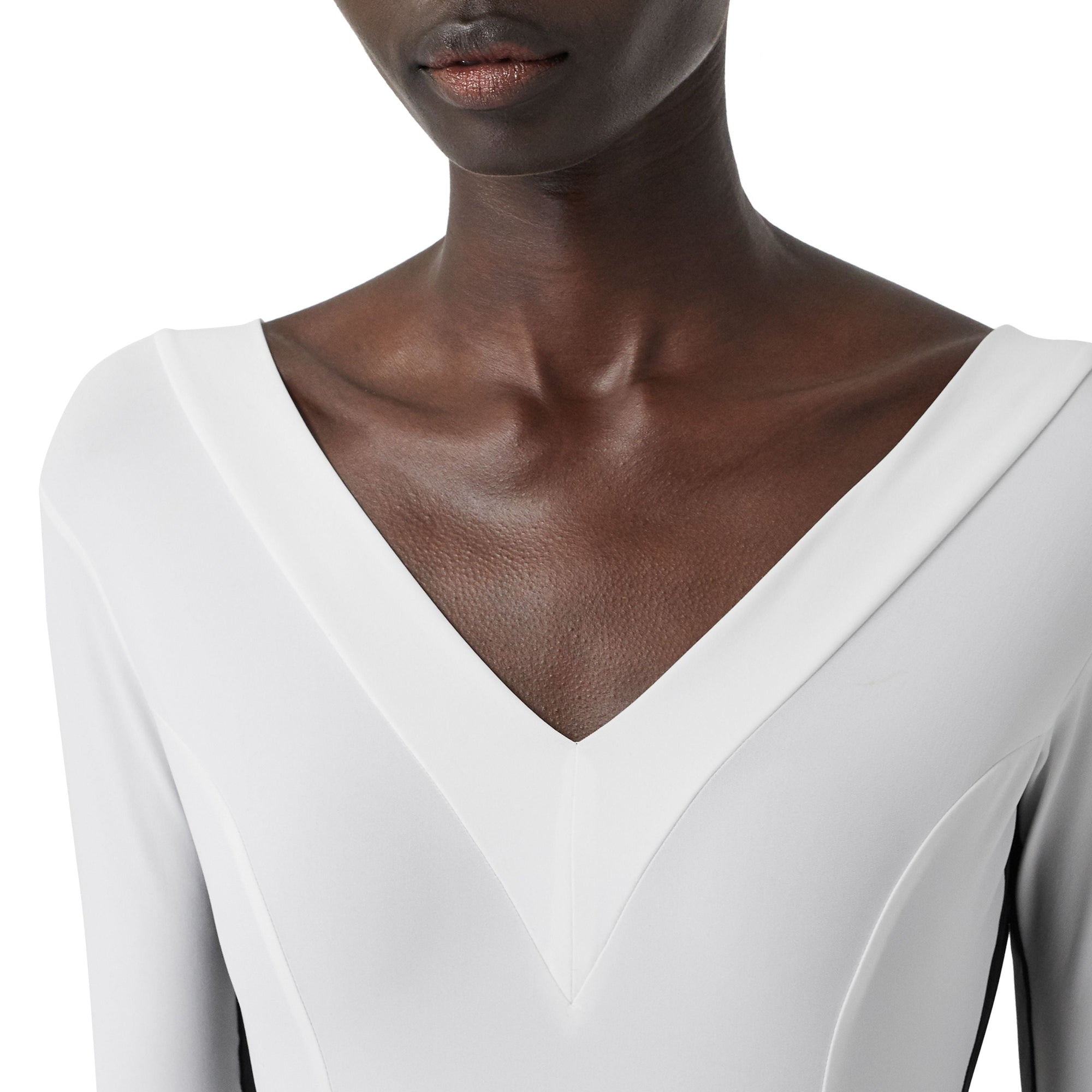 Body en jersey stretch bicolore - Blanc Optique