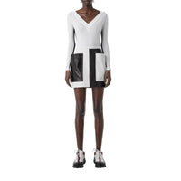 Body en jersey stretch bicolore - Blanc Optique