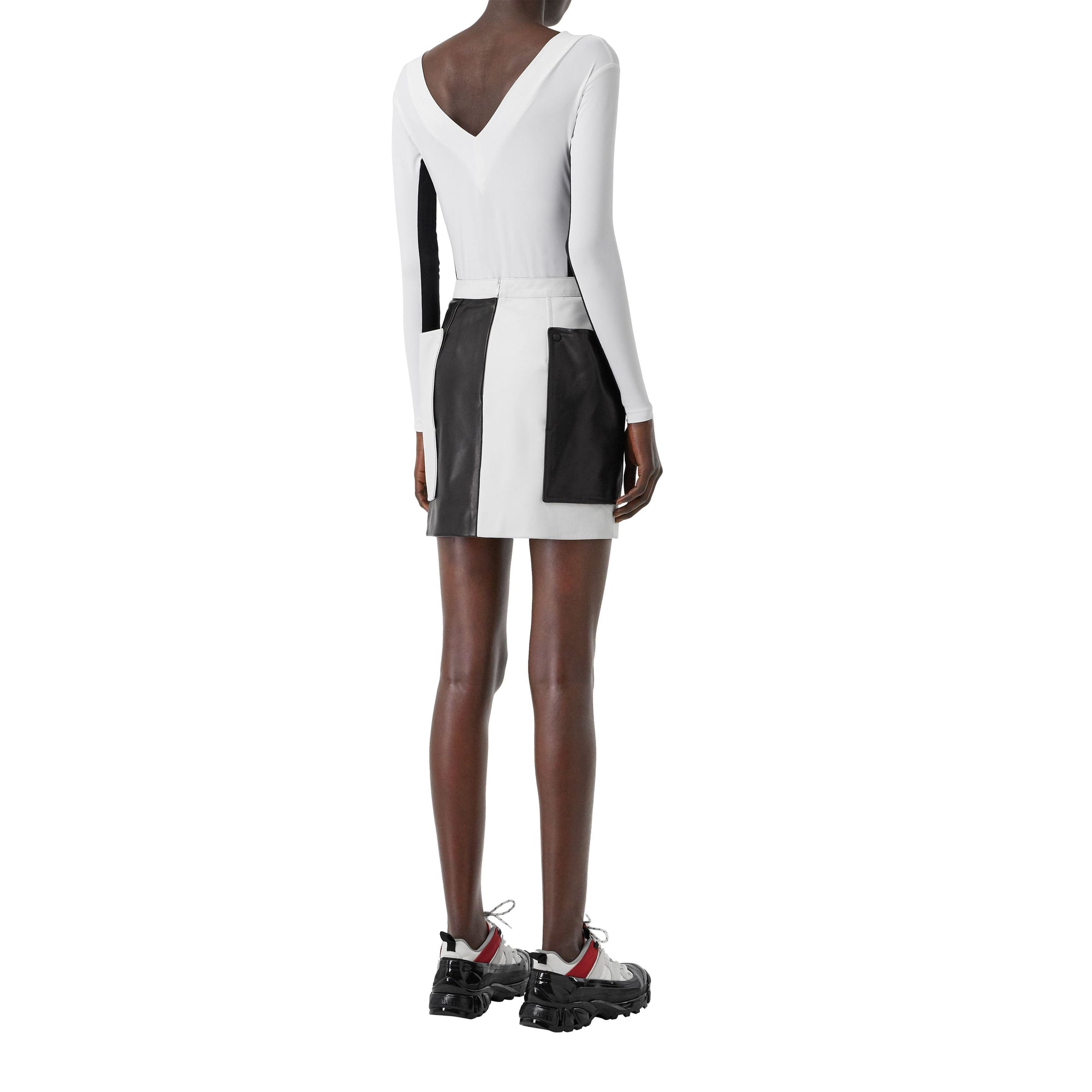 Body en jersey stretch bicolore - Blanc Optique