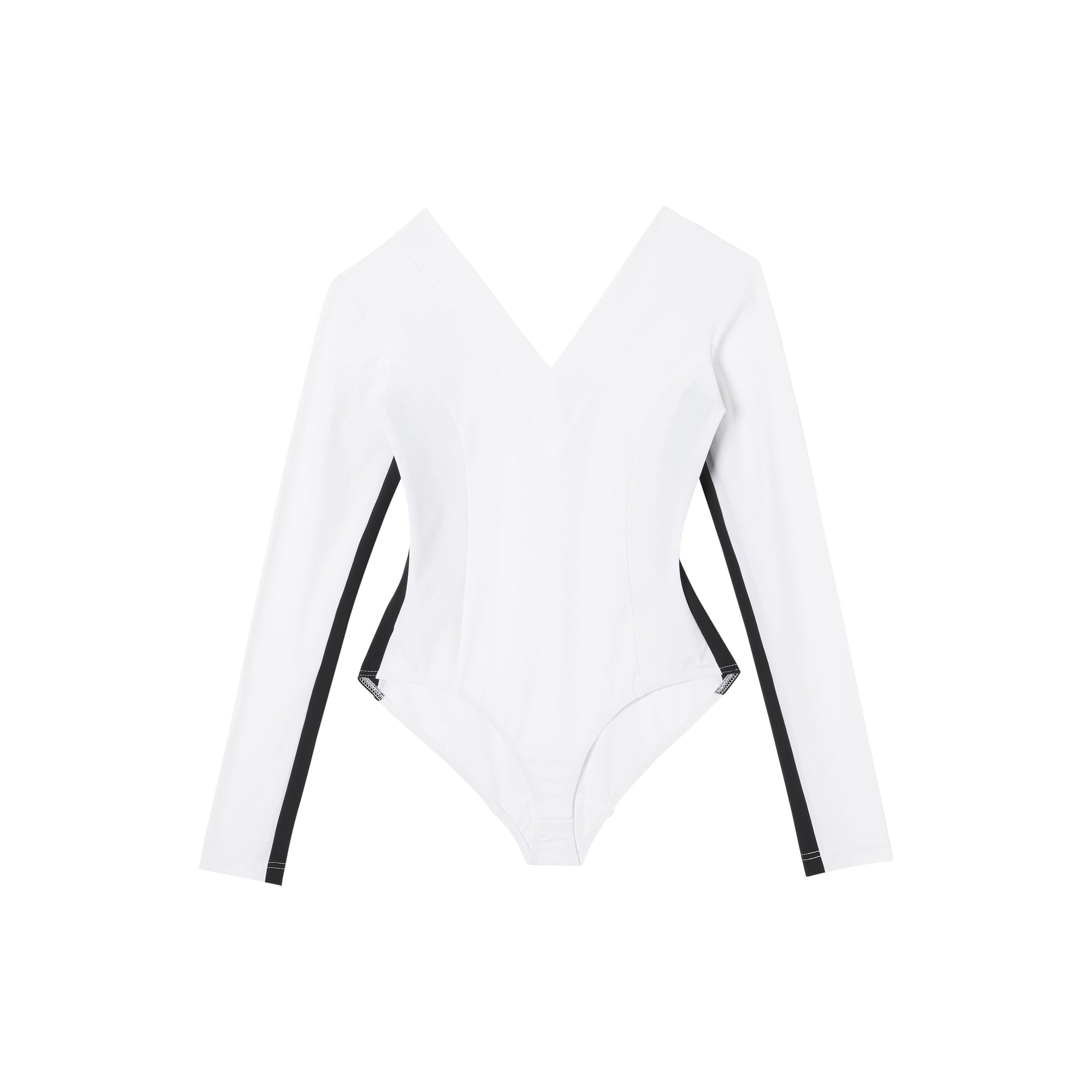 Body en jersey stretch bicolore - Blanc optique