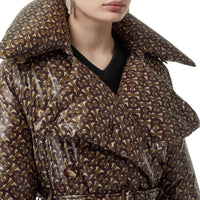 Trench en nylon monogram rembourré en duvet - Brun bride