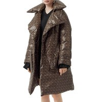 Trench en nylon monogram rembourré en duvet - Brun bride