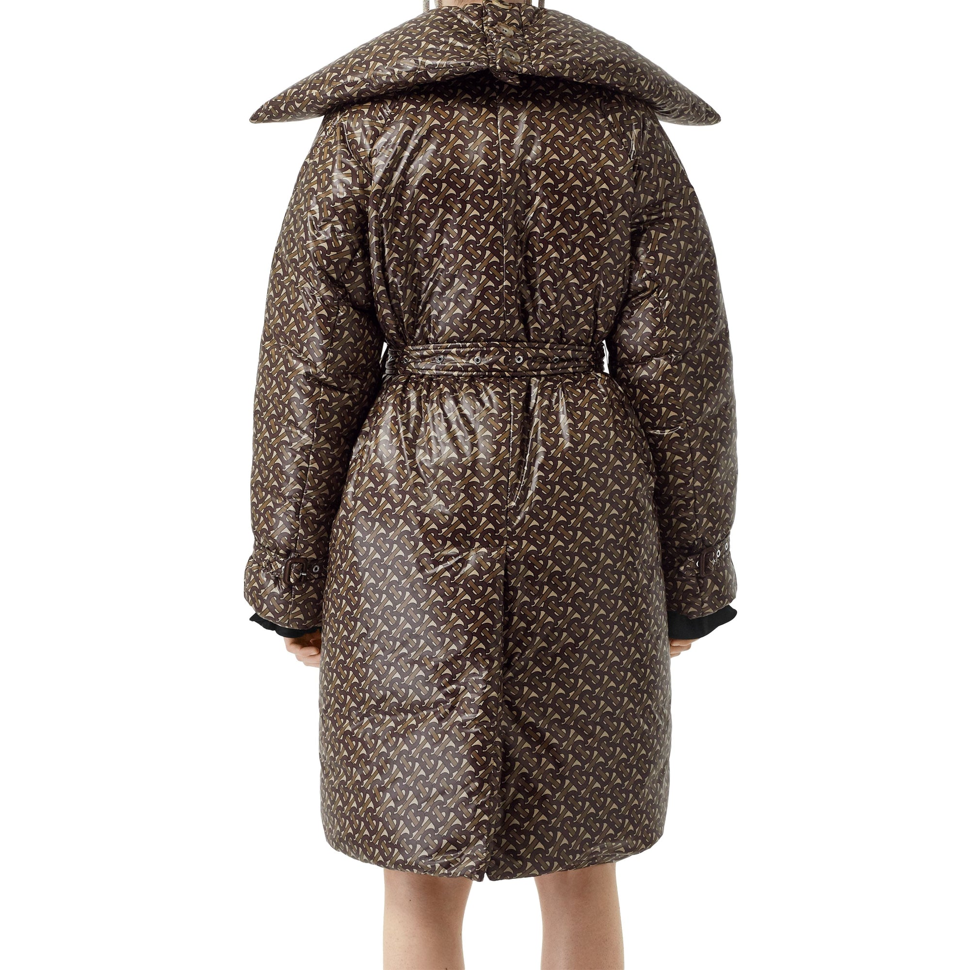 Trench en nylon monogram rembourré en duvet - Brun bride