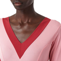 Body en jersey stretch bicolore - Rose