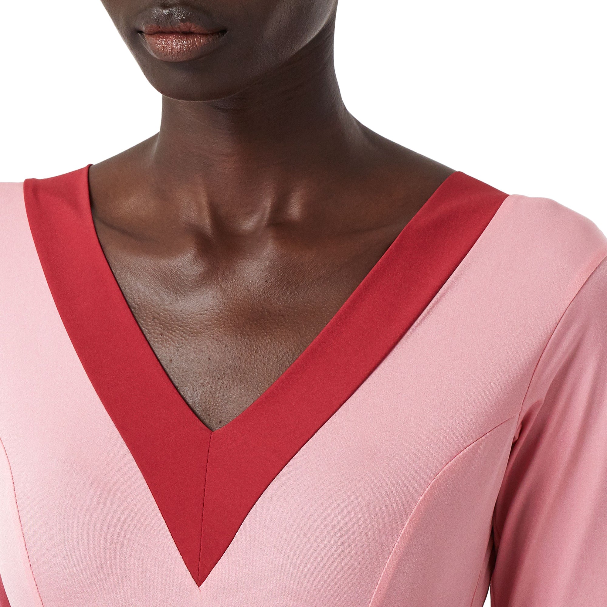 Body en jersey stretch bicolore - Rose