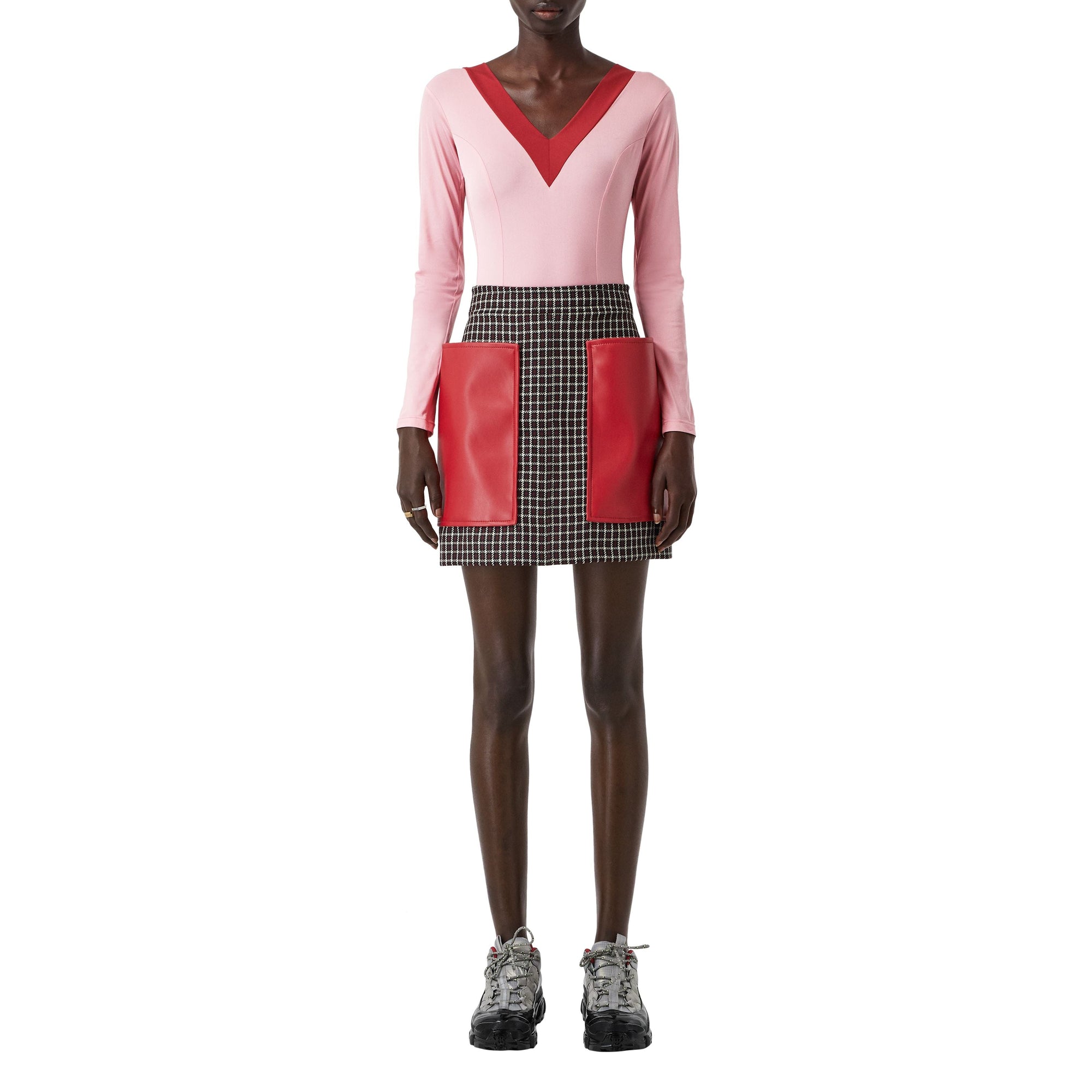 Body en jersey stretch bicolore - Rose