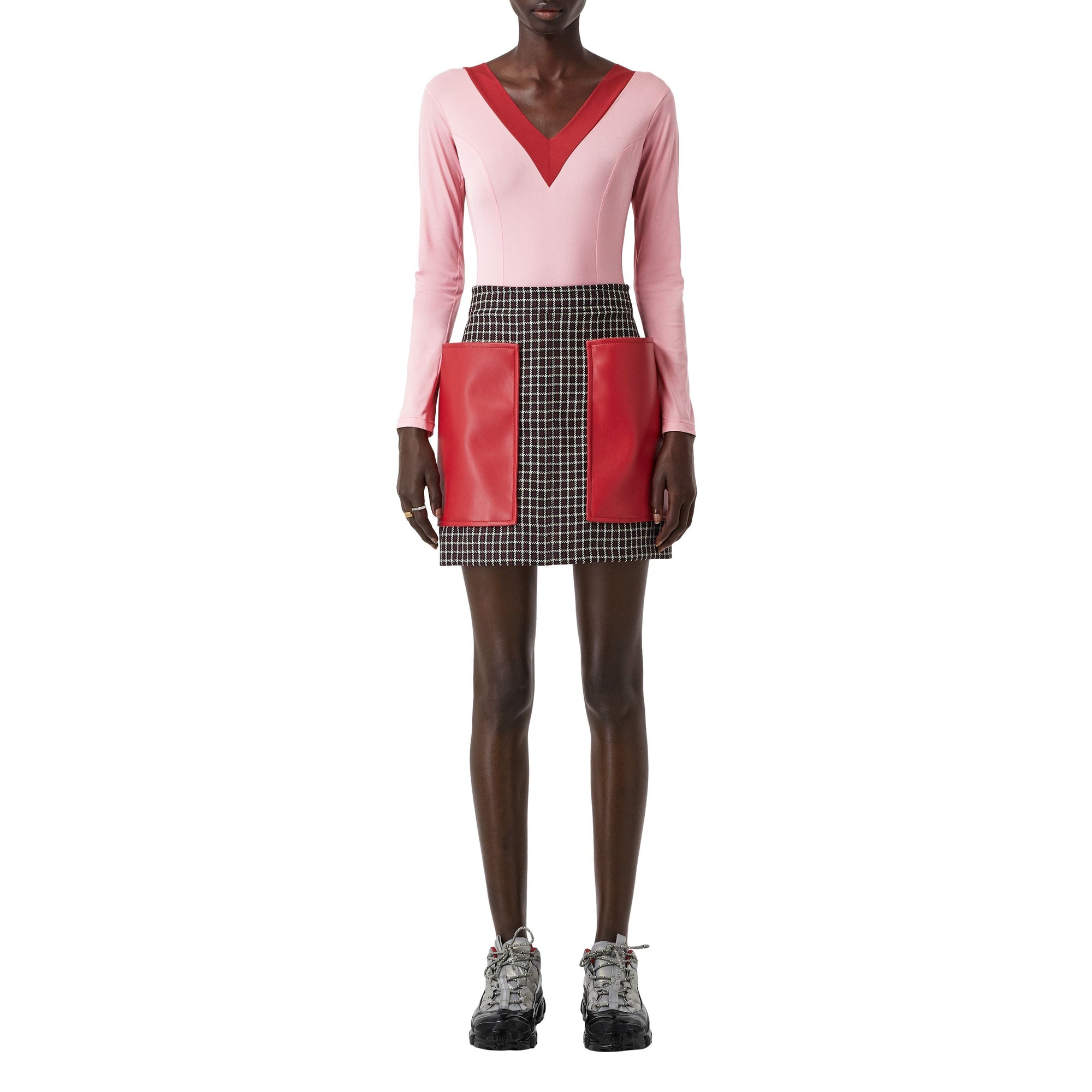 Body en jersey stretch bicolore - Rose