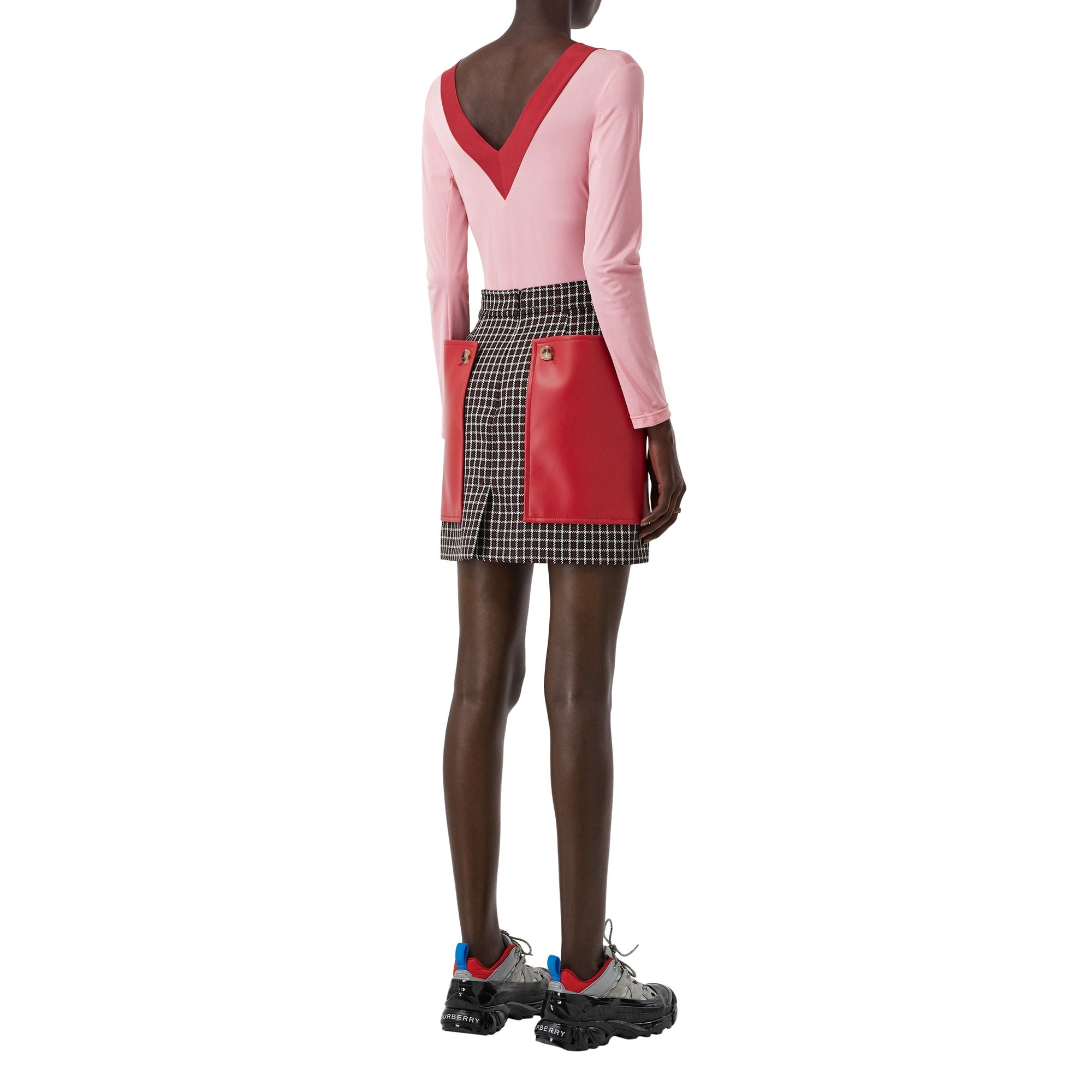 Body en jersey stretch bicolore - Rose