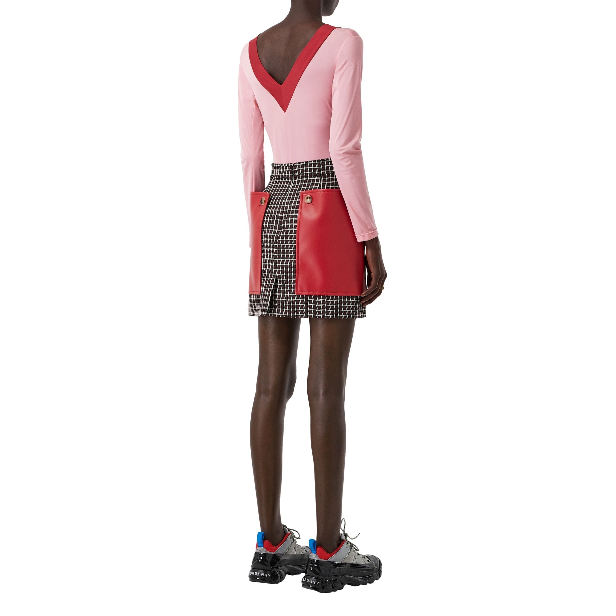 Body en jersey stretch bicolore - Rose