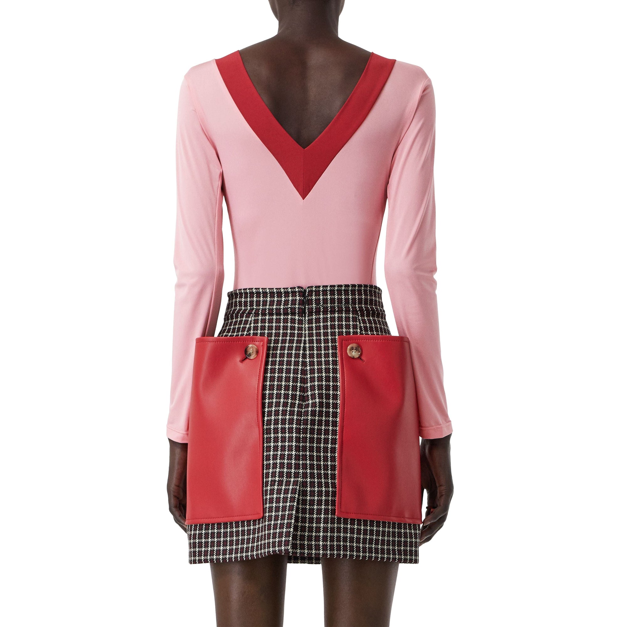 Body en jersey stretch bicolore - Rose