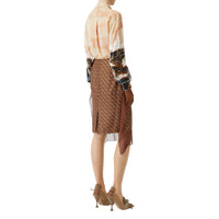 Chemise oversize en soie mélangée avec imprimé navire - Bronze