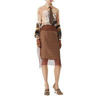 Chemise oversize en soie mélangée avec imprimé navire - Bronze