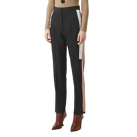 Pantalon tailleur en laine avec rayures - Noir