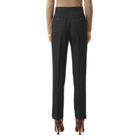 Pantalon tailleur en laine avec rayures - Noir