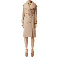 Trench en gabardine de coton avec col amovible - Écru