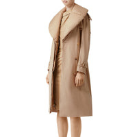 Trench en gabardine de coton avec col amovible - Écru