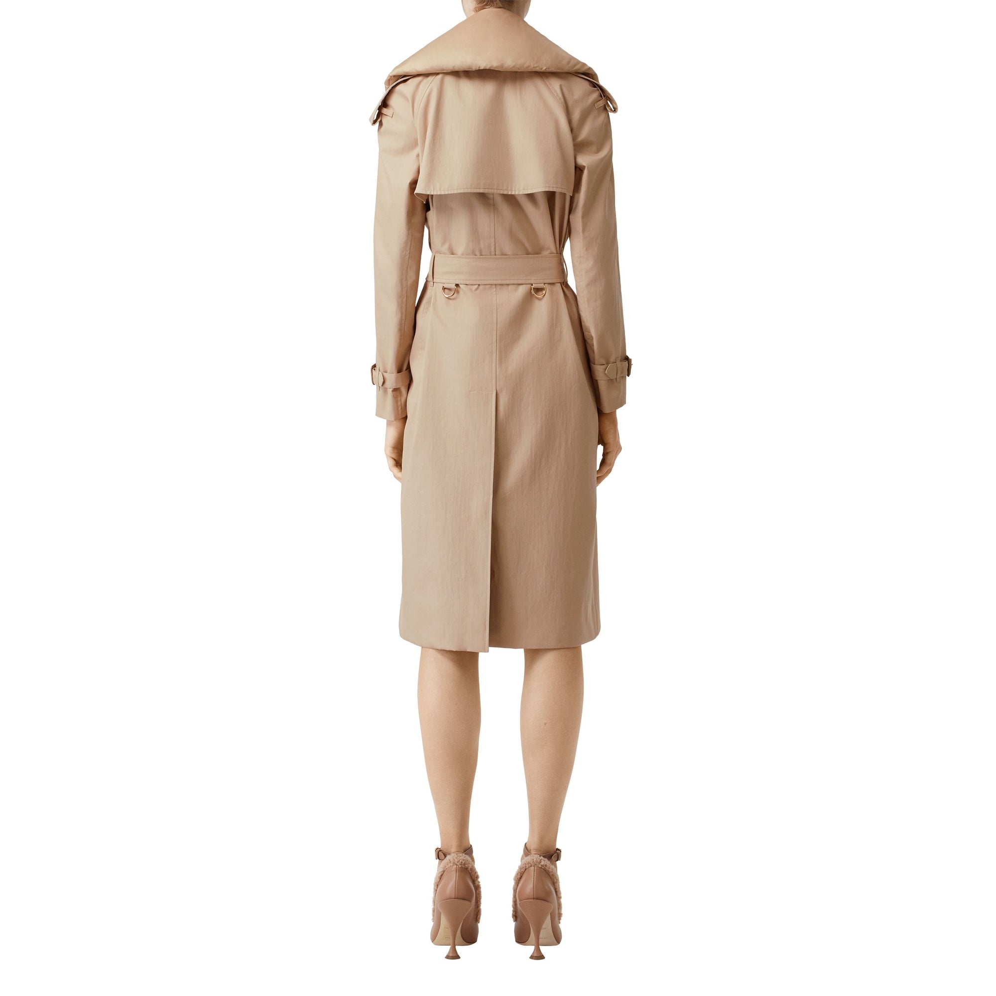 Trench en gabardine de coton avec col amovible - Écru
