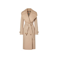 Trench en gabardine de coton avec col amovible - Écru