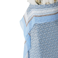 Jupe crayon en soie monogram avec foulard - Baby blue