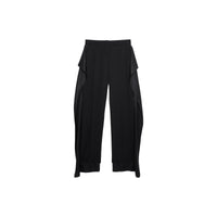 Pantalon en laine grain de poudre avec logo - Noir