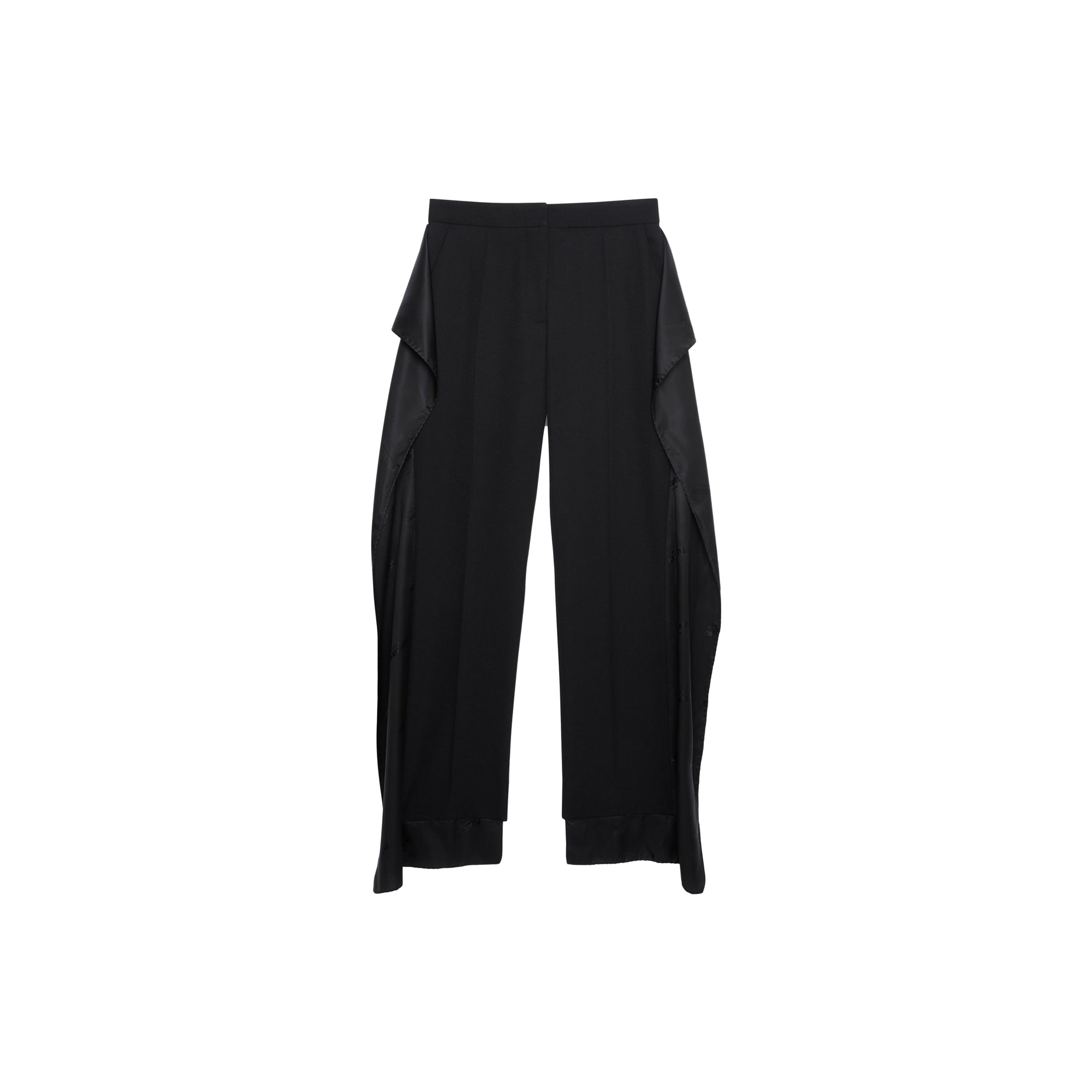 Pantalon en laine grain de poudre avec logo - Noir