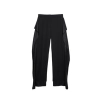 Pantalon en laine grain de poudre avec logo - Noir