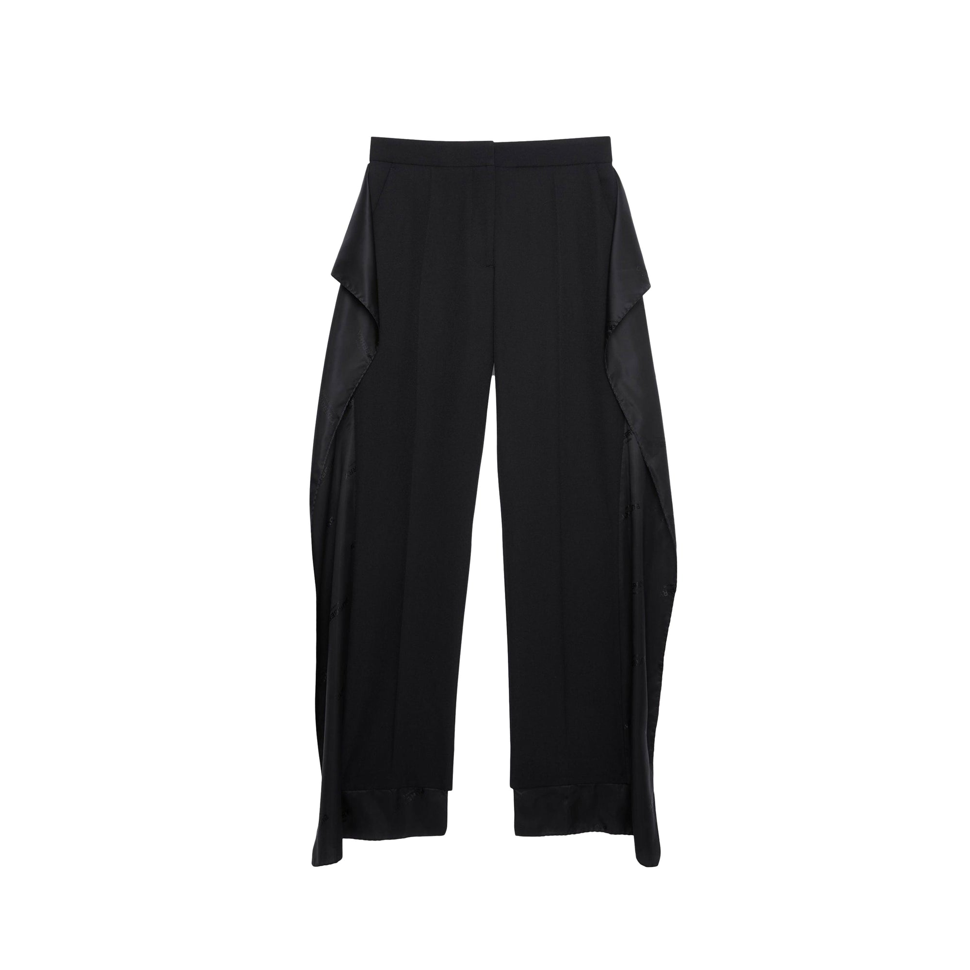 Pantalon en laine grain de poudre avec logo - Noir