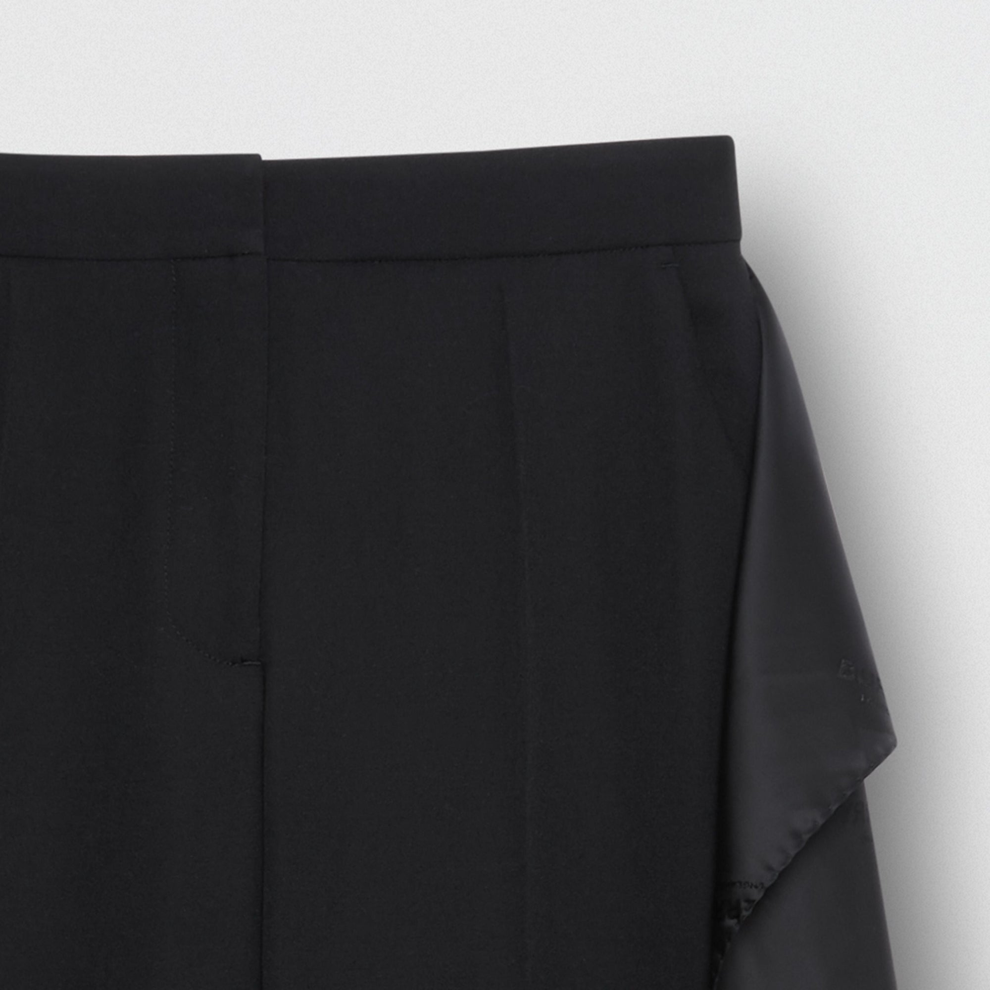 Pantalon en laine grain de poudre avec logo - Noir