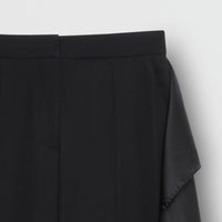 Pantalon en laine grain de poudre avec logo - Noir