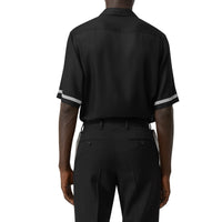 Chemise à manches courtes en sergé avec logo - Noir